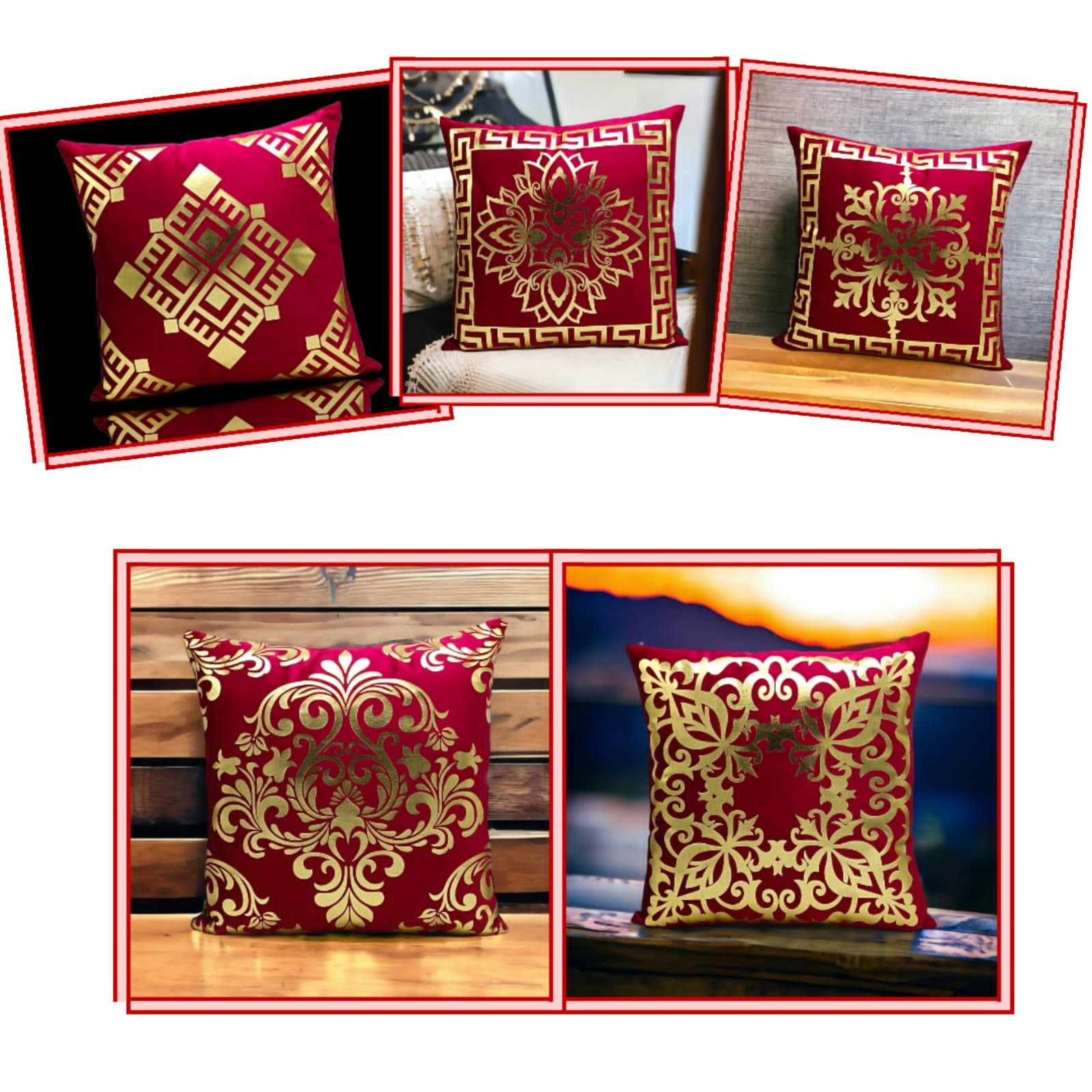 Red Play Cushion Cover (Pack Of 5pcs)