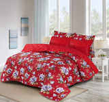 Red Beauty - 6 pcs Summer Comforter Set (Light Filling)