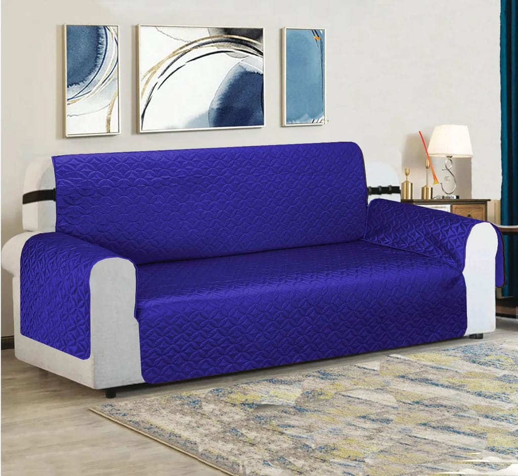 Ultrasonic Quilted Sofa Cover (blue color)