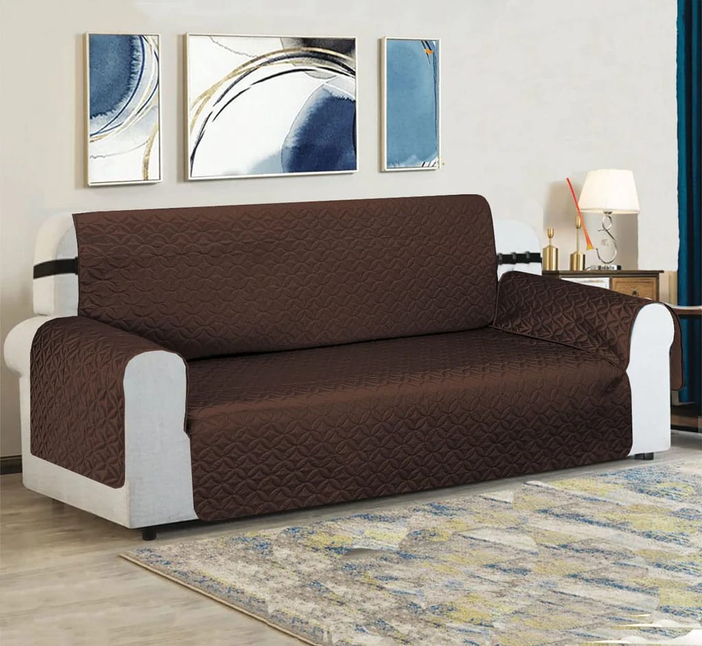 Ultrasonic Quilted Sofa Cover (chocolate color)