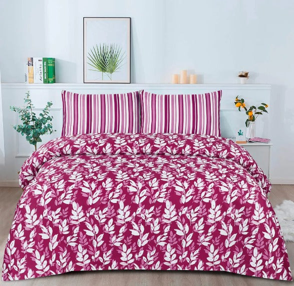 Purple leaves- Bed Sheet Set
