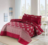 Beatrice Red - 6 pcs Summer Comforter Set (Light Filling)