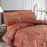 Pink Leaves-WINTER 6PCS RAZAI/QUILT SET