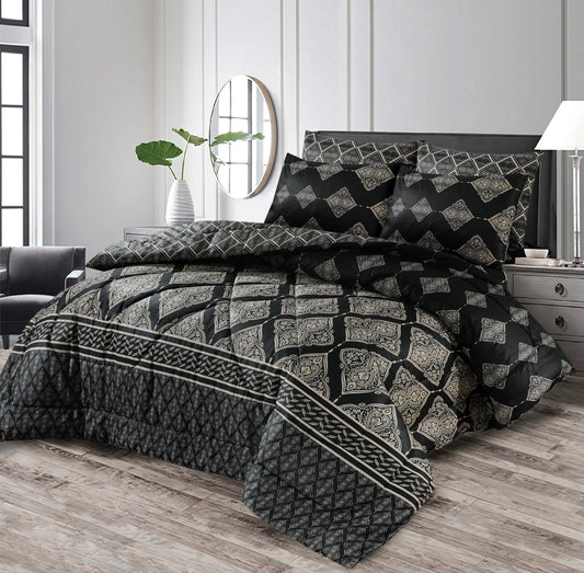 Black Leaves- 6pcs QUILT COVER SET