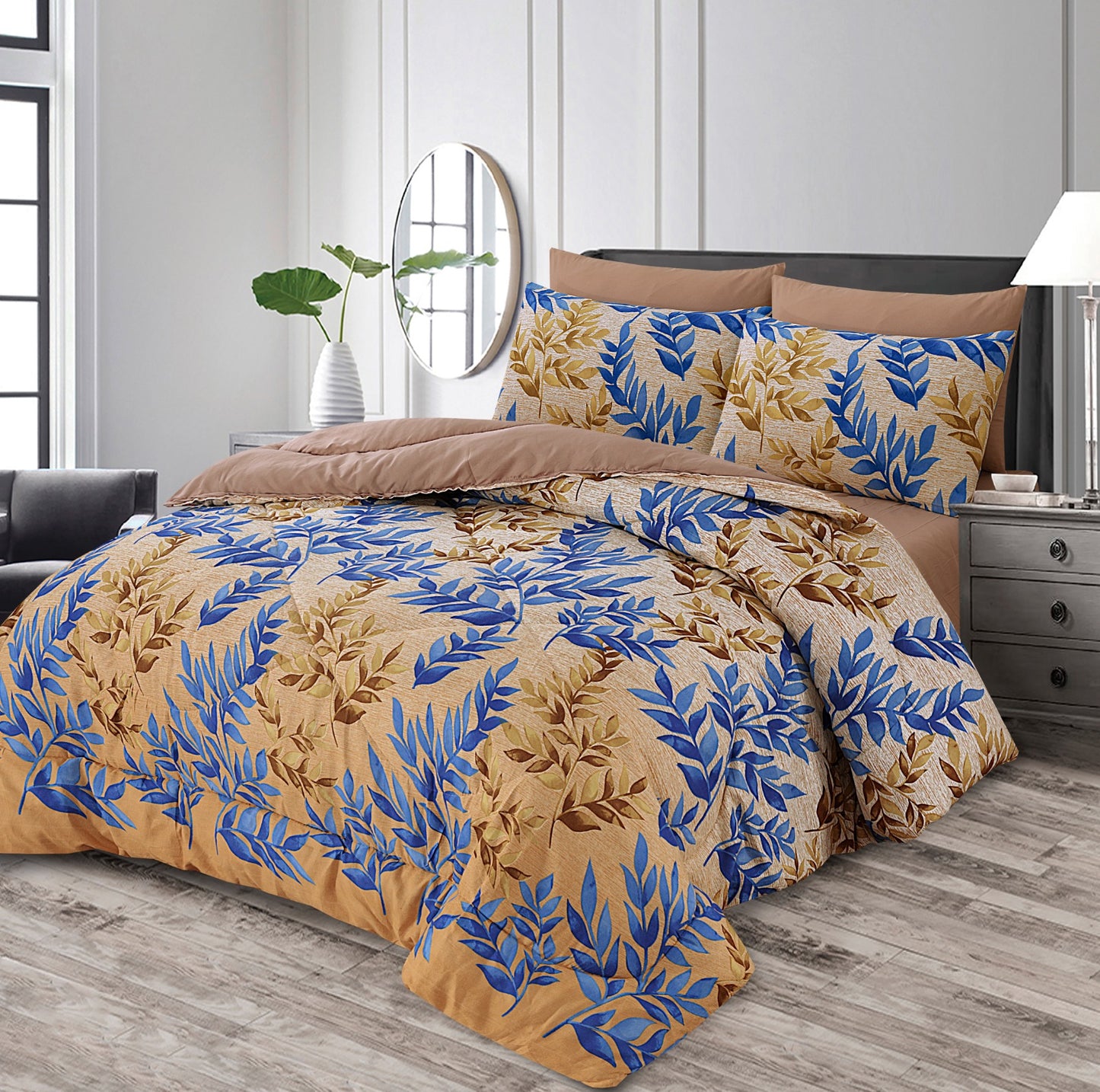 Premium 3pcs WINTER RAZAI Set (HEAVY FILLING) - multi leaves