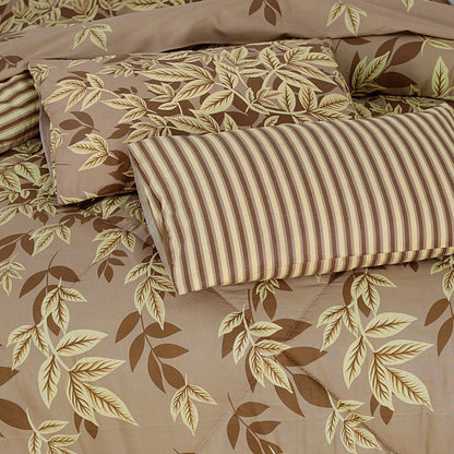 7pcs comforter Set (LIGHT FILLING) - MUSTARY LEAVES