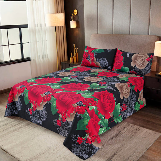 Black Rose- Bedsheet Set
