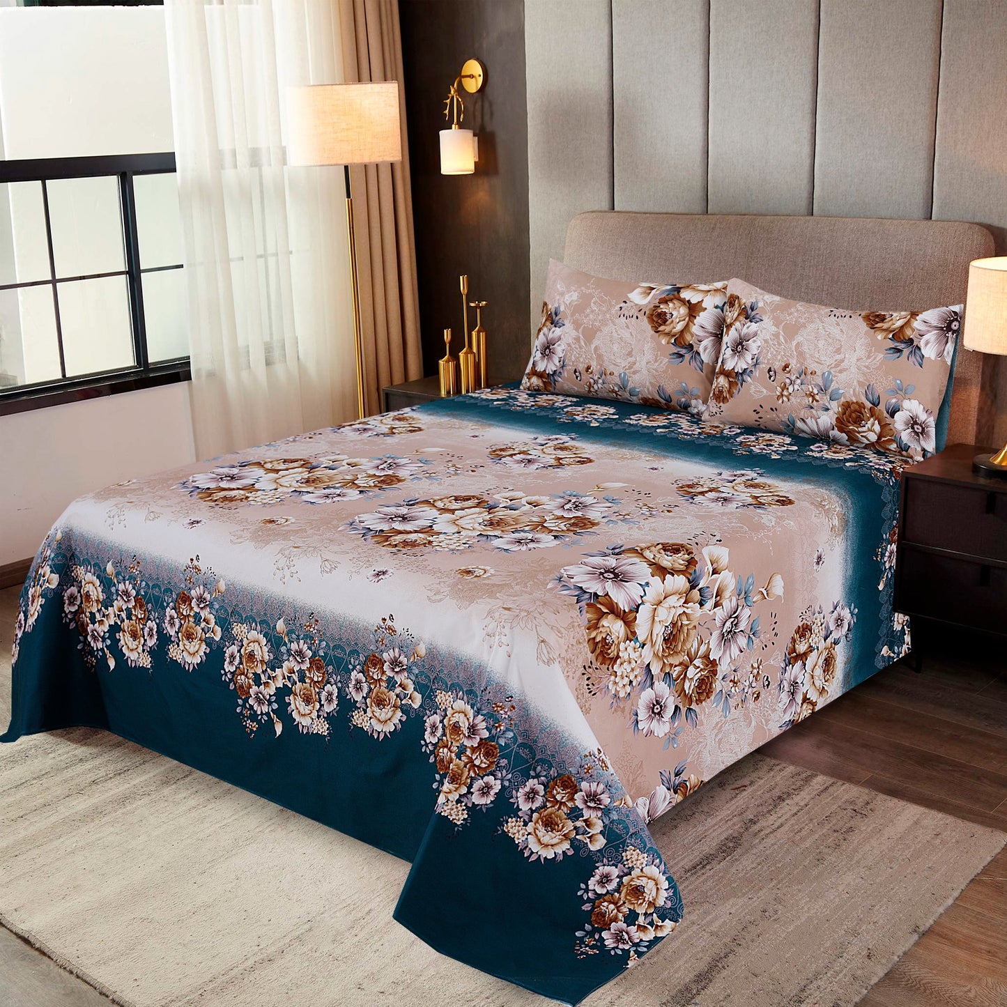 Flowry Rose- Bedsheet Set