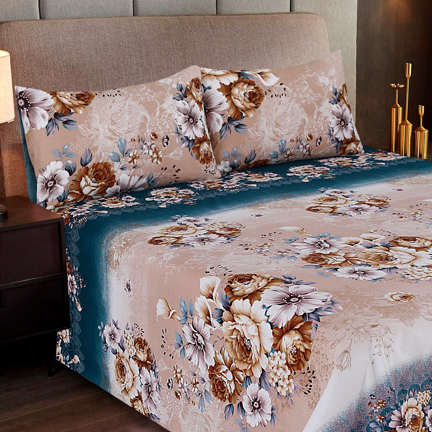 Flowry Rose- Bedsheet Set