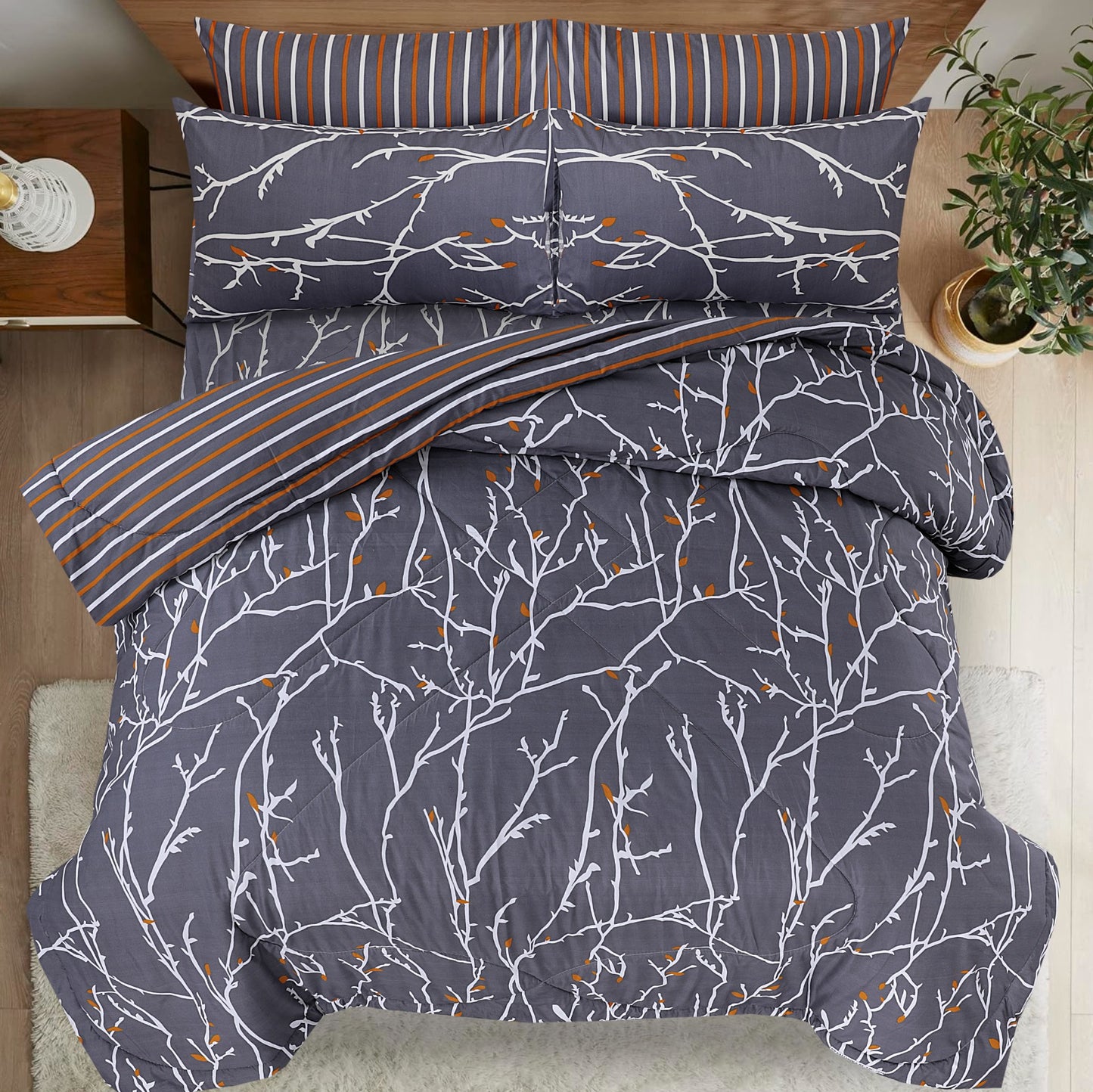 Source View- Premium Pure Cotton 6 & 8pcs Comforter Set
