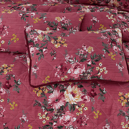Tea Rose - 7pcs PREMIUM Summer Comforter Set (Light Filling)