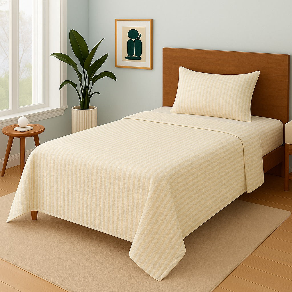 OFF WHITE STRIPE- Single Bedsheet Set