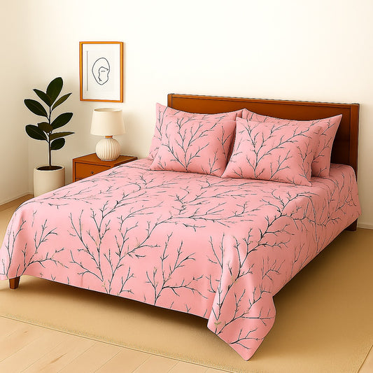 SAFRON- Bedsheet With 4 Pillow Covers