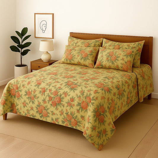 BROWNY- Bedsheet With 4 Pillow Covers