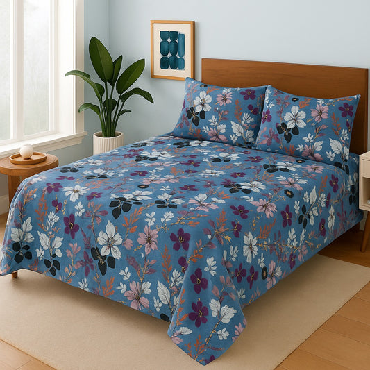 BLUE FLOWER - Bedsheet Set