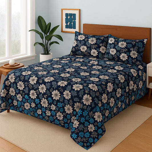 WHITE PHOOL- Bedsheet Set