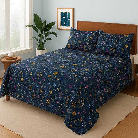 BLUE LILIES- Bedsheet Set