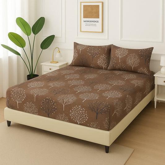 BROWN TEHNI-  Fitted Bedsheet Set