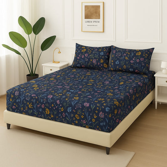 BLUE LILIES-  Fitted Bedsheet Set