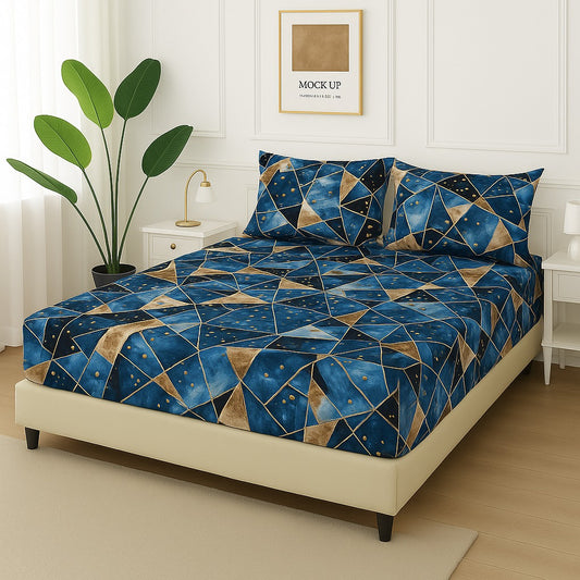 BLUE TRIANGLE-  Fitted Bedsheet Set