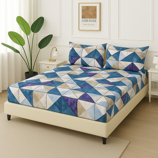 BLUE TUKRI-  Fitted Bedsheet Set