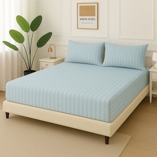 SKY STRIPE - Fitted Bedsheet Set