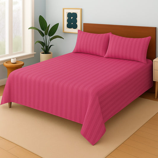 MAJENTA STRIPE- Bed sheet Set
