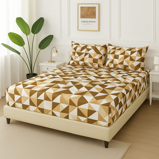 BROWN TUKRI - Fitted Bedsheet Set