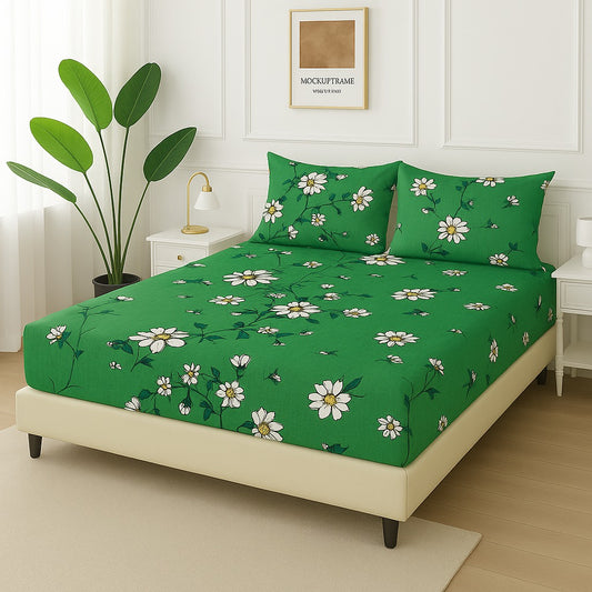 GREENISH- Fitted Bedsheet Set