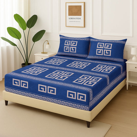 BLUE GUCCI- Fitted Bedsheet Set