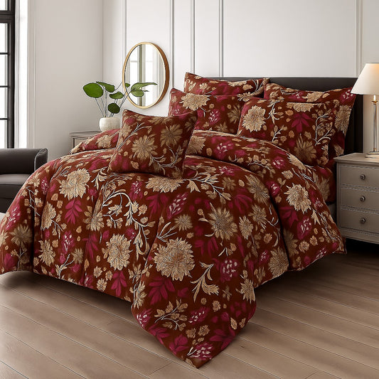 FOREST LEAVES- 7pcs PREMIUM Summer Comforter Set (Light Filling)