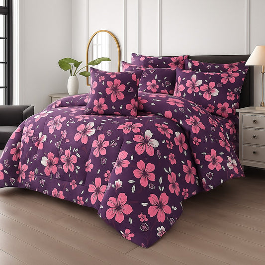 TULIP FLOWER- 7pcs PREMIUM Summer Comforter Set (Light Filling)