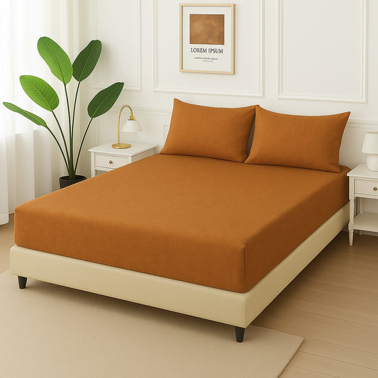COPPER PLAIN- Fitted Bedsheet Set