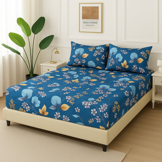 BLUE FLOWER- Fitted Bedsheet Set