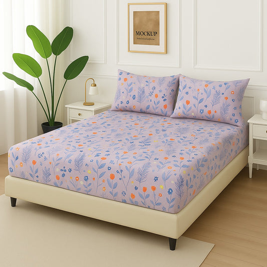 PURPLE LILLY - Fitted Bedsheet Set