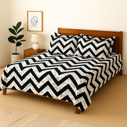 ZIGZAG- Bedsheet With 4 Pillow Covers