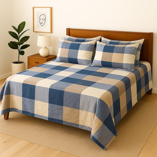 BOX CHECK - Bedsheet With 4 Pillow Covers