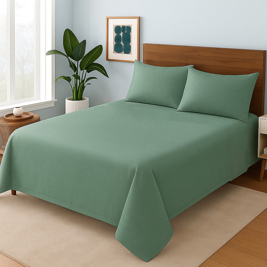 GREEN PLAIN - Bedsheet Set