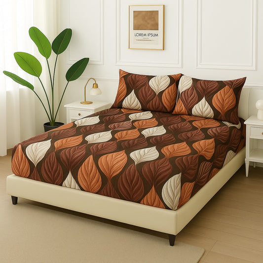 LEAVES SYMETRY -Fitted Bedsheet Set