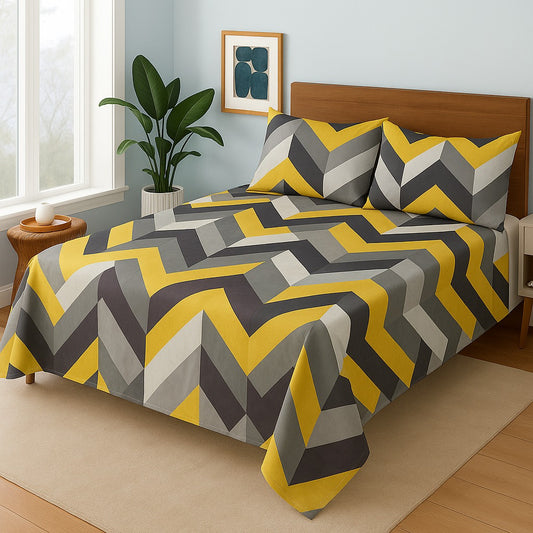 YELLOW TRIANGLE- Bedsheet Set