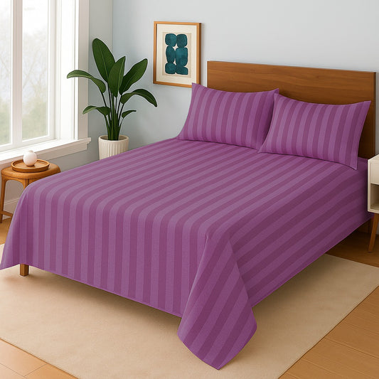 PURPLE STRIPE- Bedsheet Set