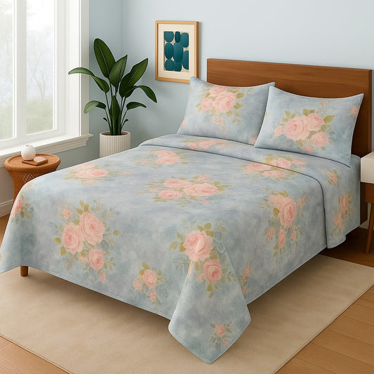 WHITE ROSE- Bedsheet Set