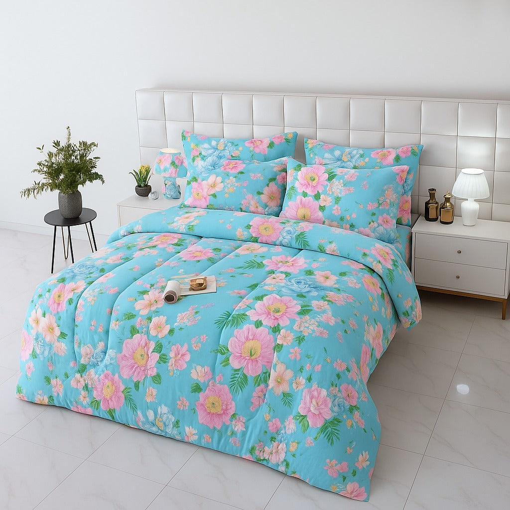 BLUE FLOWERY -WINTER RAZAI Set (HEAVY FILLING)