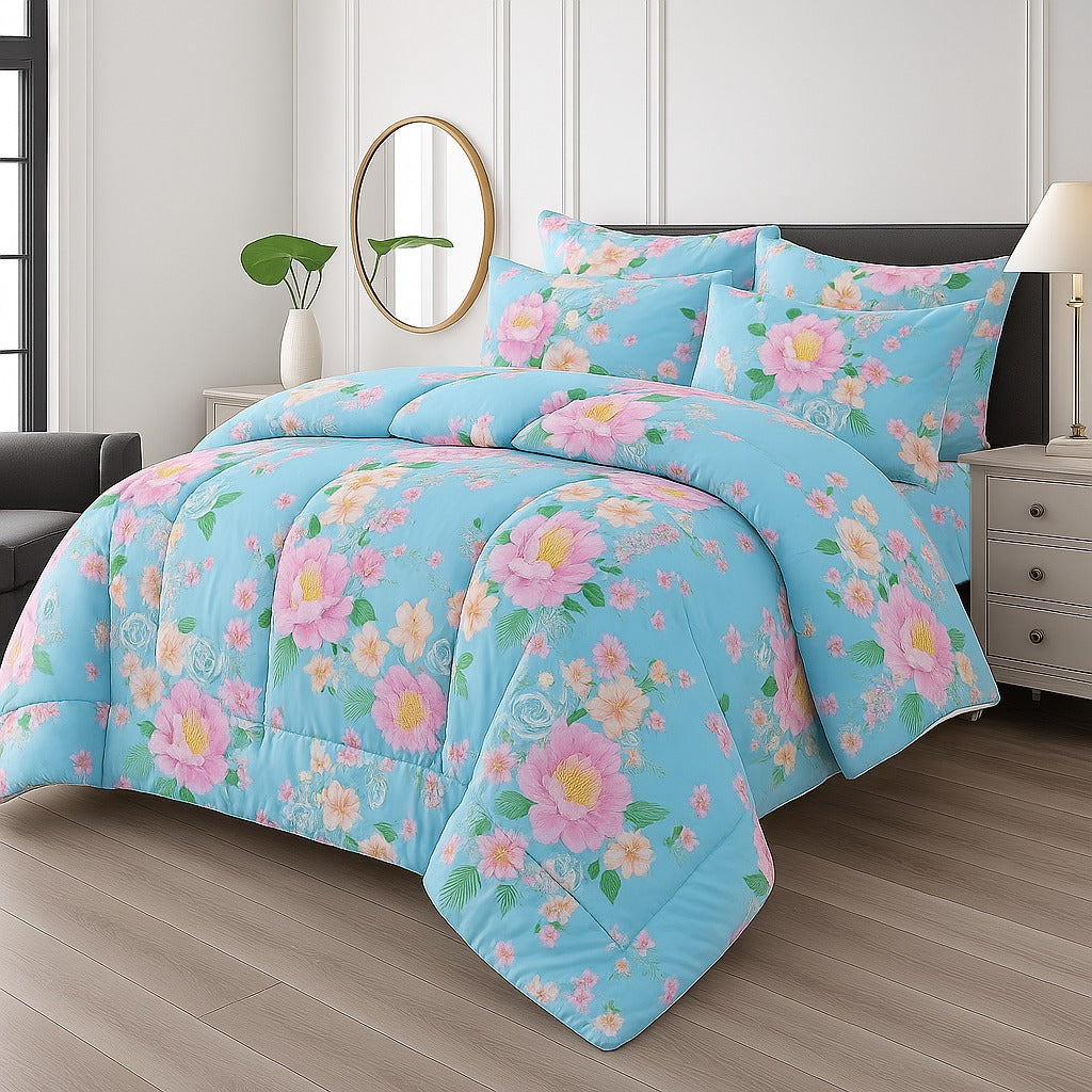 BLUE FLOWERY -WINTER RAZAI Set (HEAVY FILLING)