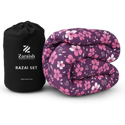 TULIP FLOWER -WINTER RAZAI Set (HEAVY FILLING)