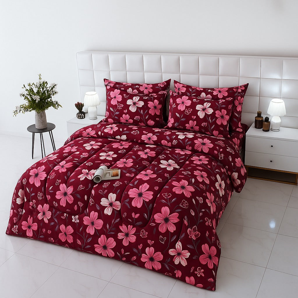 TULIP RED -WINTER RAZAI Set (HEAVY FILLING)