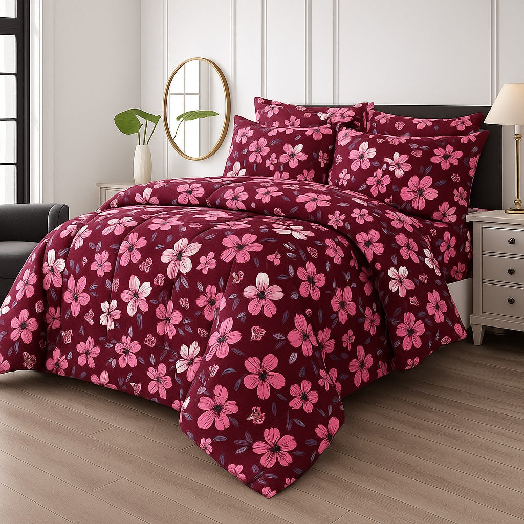 TULIP RED -WINTER RAZAI Set (HEAVY FILLING)