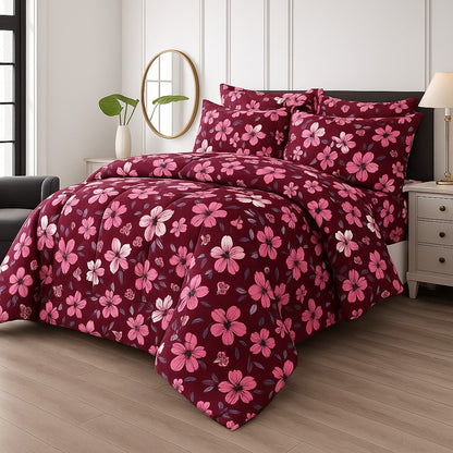 TULIP RED -WINTER RAZAI Set (HEAVY FILLING)