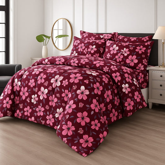 TULIP RED -WINTER RAZAI Set (HEAVY FILLING)