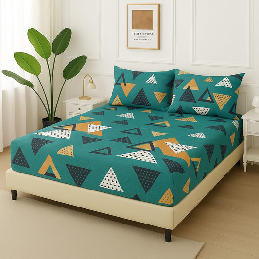 GREEN TRIANGLE -Fitted Bedsheet Set